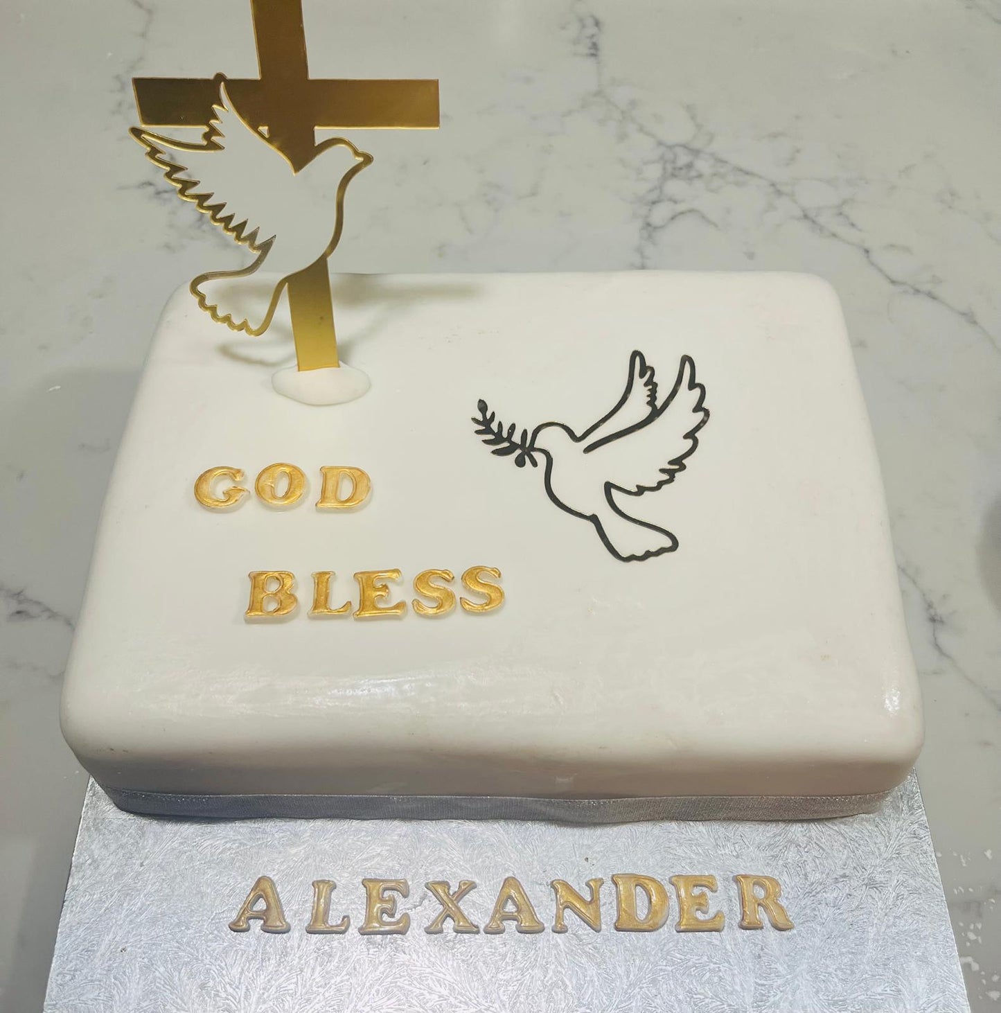 1-Tier Square Baptism Cake (Pre-order 1 month)