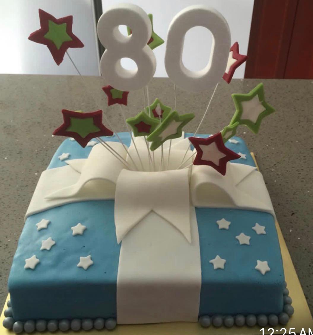 1-Tier Square Sugee Birthday Cake With Number Topper- 2Kg