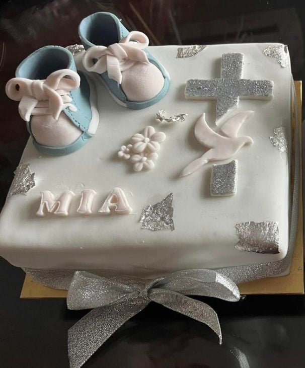1-TIER SQUARE BAPTISM CAKE (Pre-order 1 month)