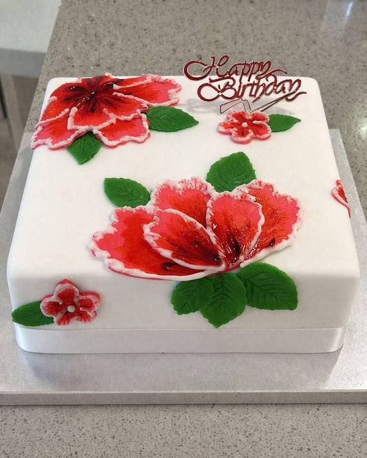 1-TIER SQUARE BATIK DESIGN CAKE - 1KG
