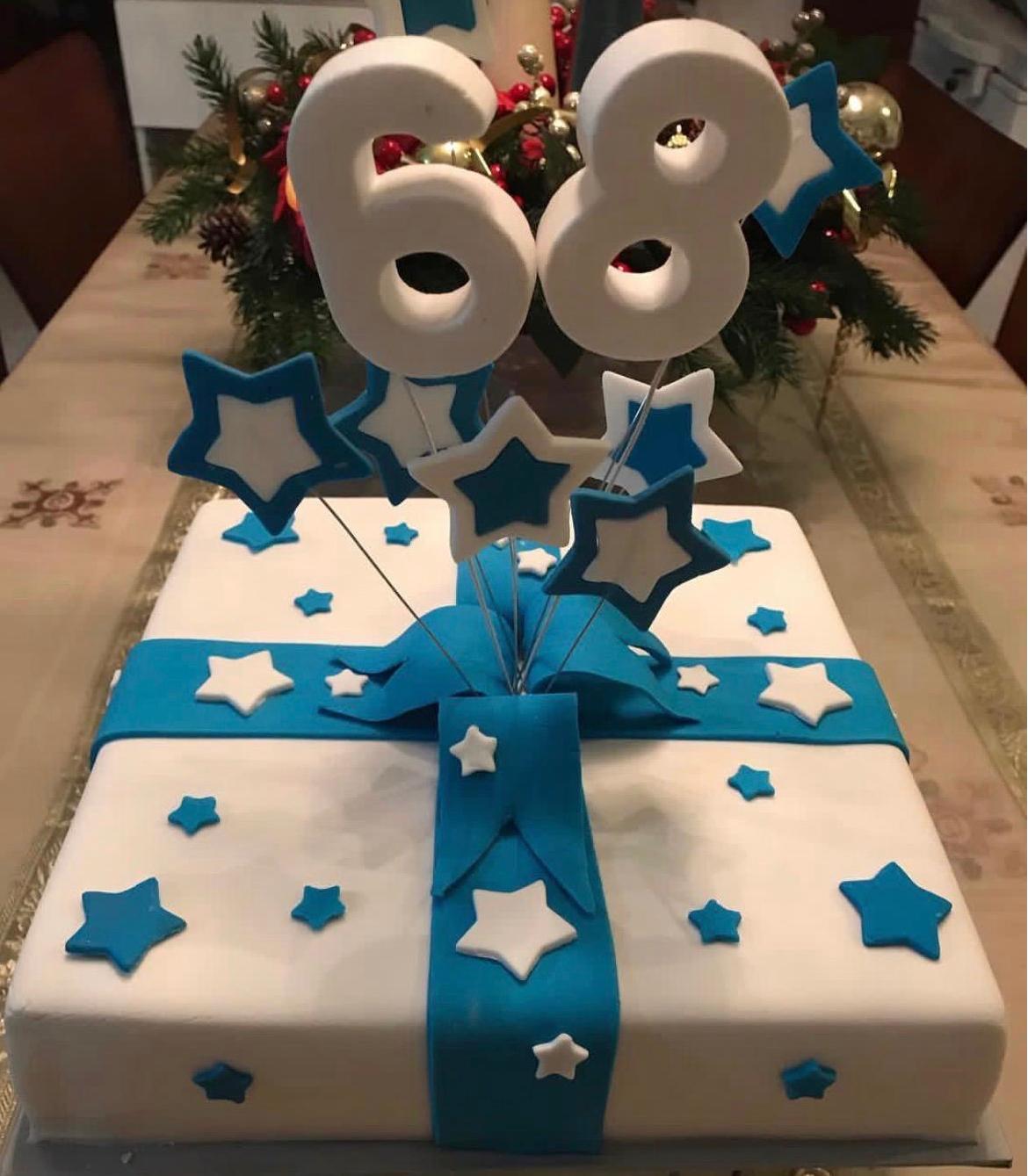 1-Tier Square Sugee Birthday Cake With Number Topper- 2Kg