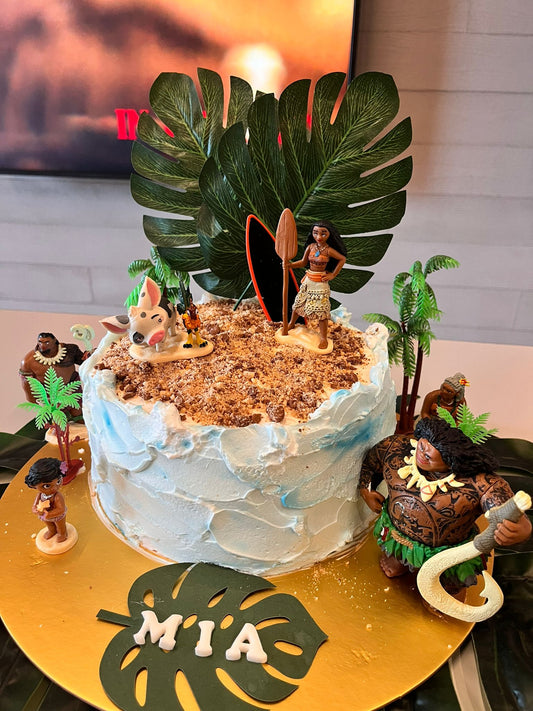 1-TIER SPONGE CAKE WITH MOANA-THEMED DESIGN | 8-Inch Round